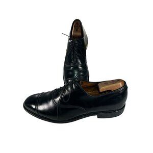 ALLEN EDMONDS Park Avenue Vintage Mens Black 11.5 D Cap Toe Oxfords Dress Shoes